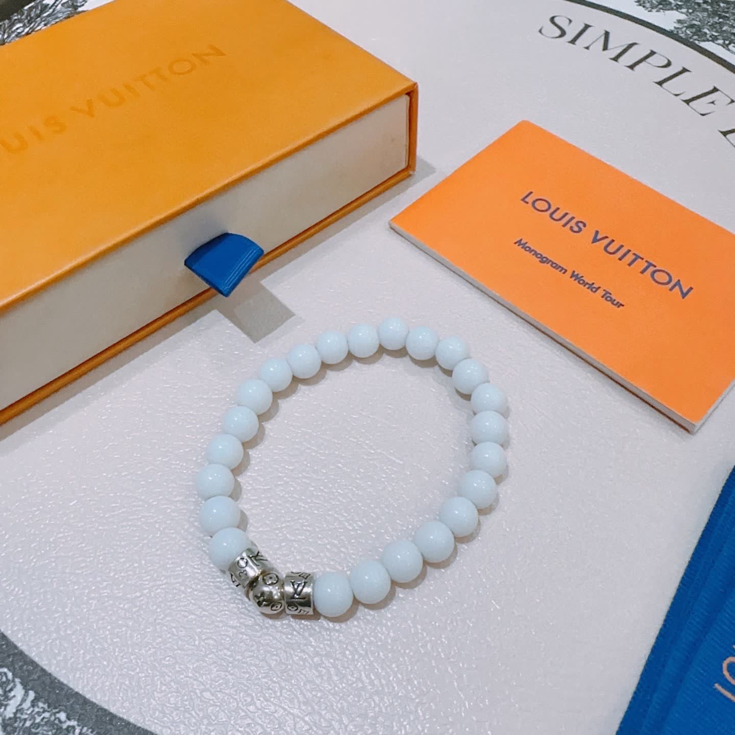 Louis Vuitton White Beaded Bracelet